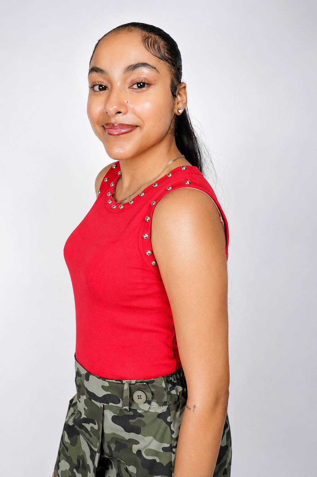 Stud Tanktop Rood