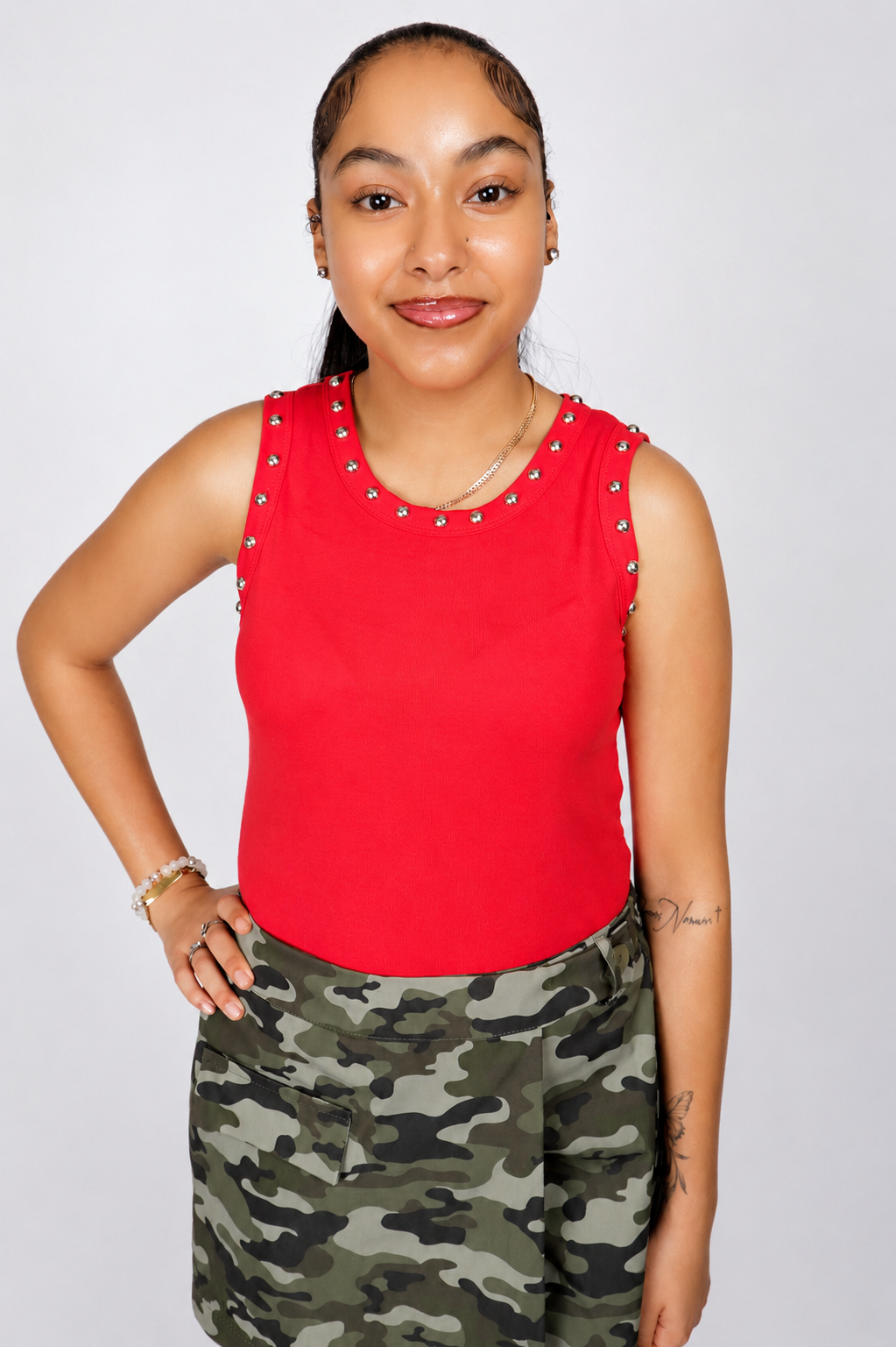 Stud Tanktop Rood