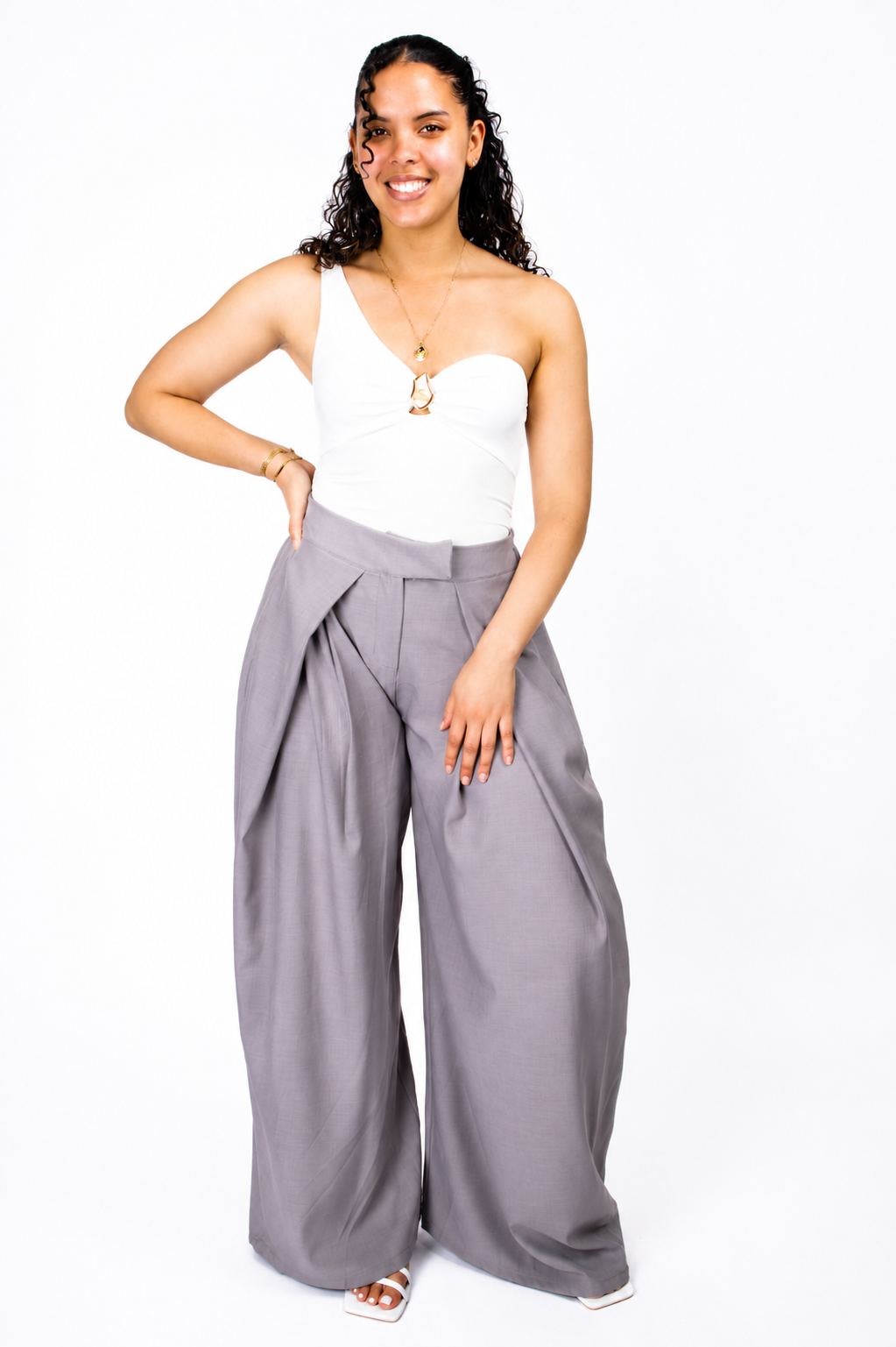 Draped Trousers – Grey