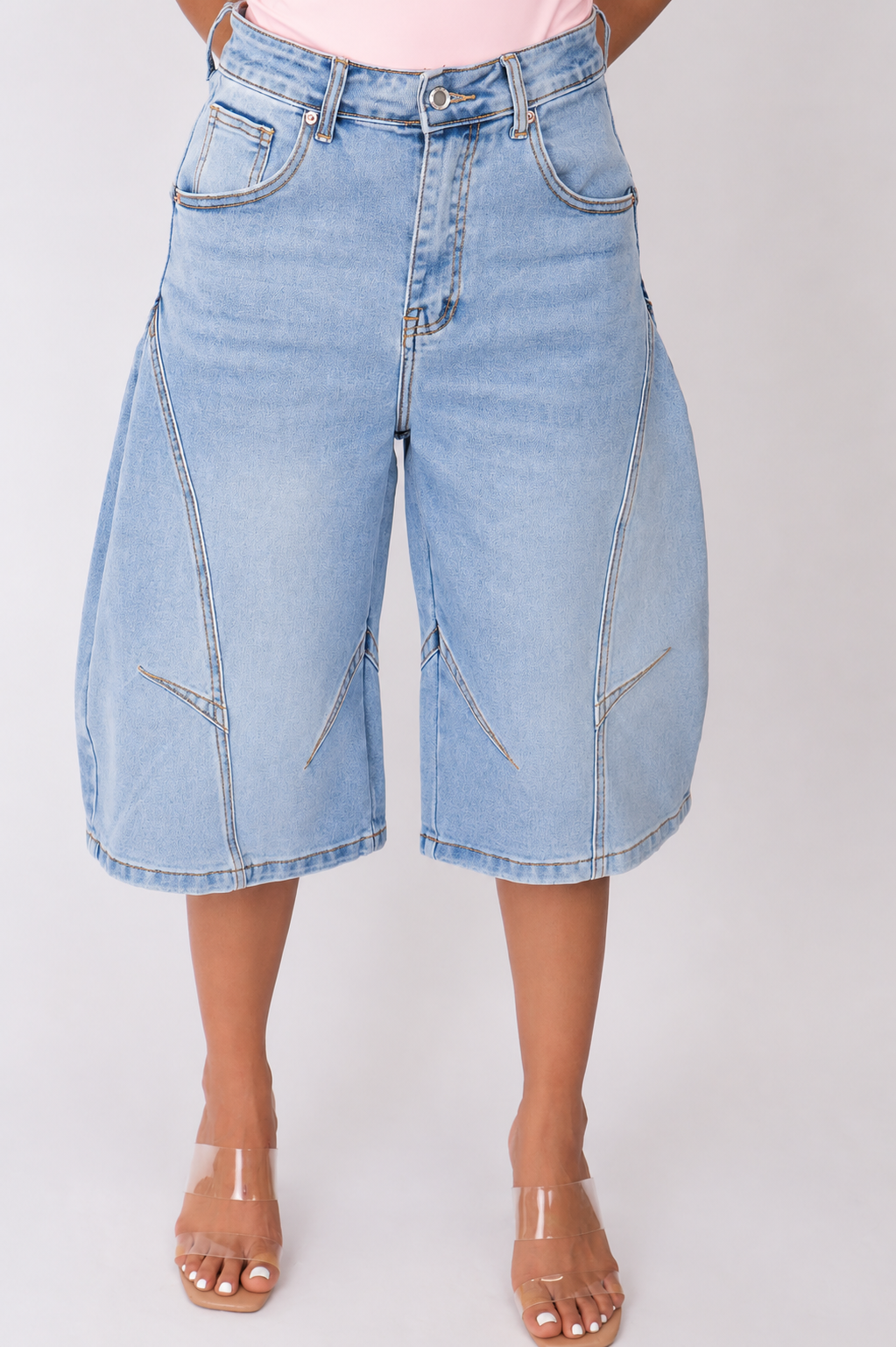 Blue Denim Balloon Bermuda