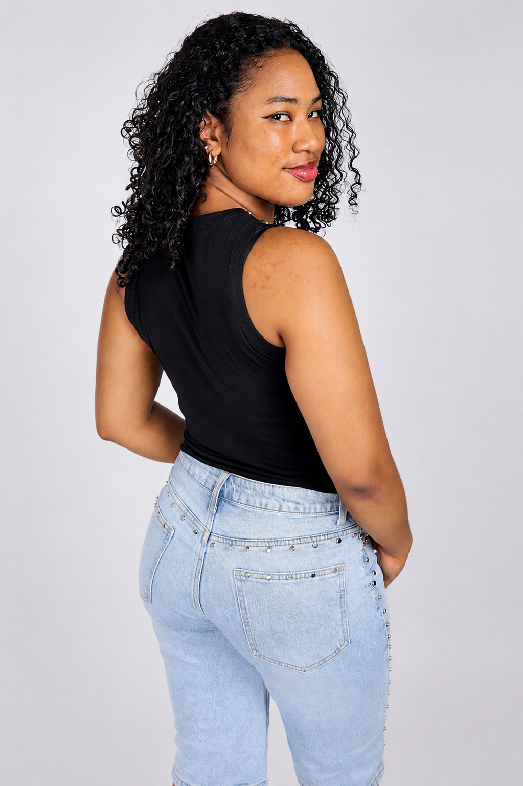 Stud Tanktop Zwart