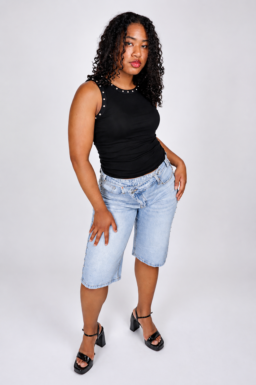 Stud Tanktop Zwart