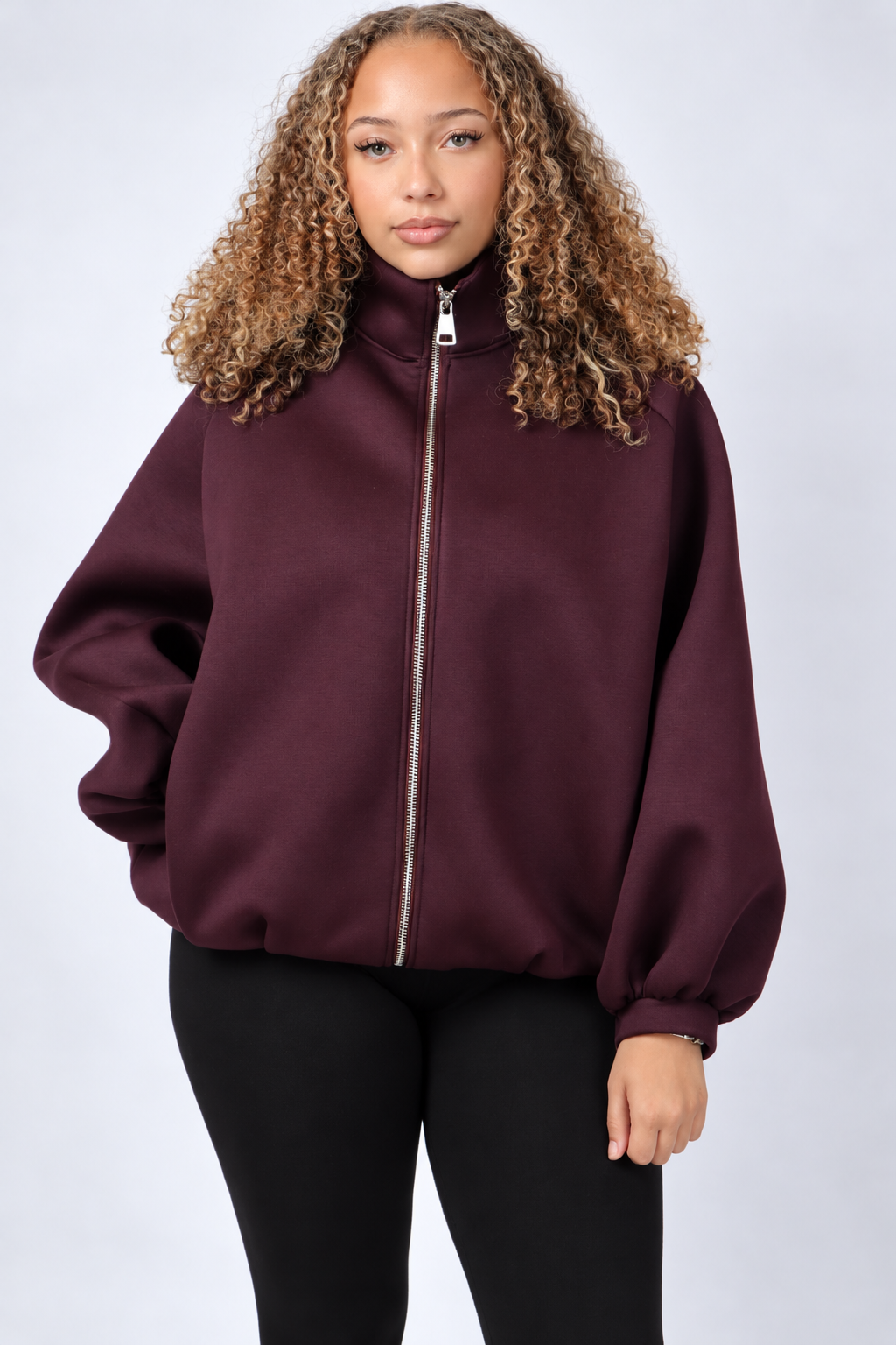Bordeaux Luxe Zip Jacket