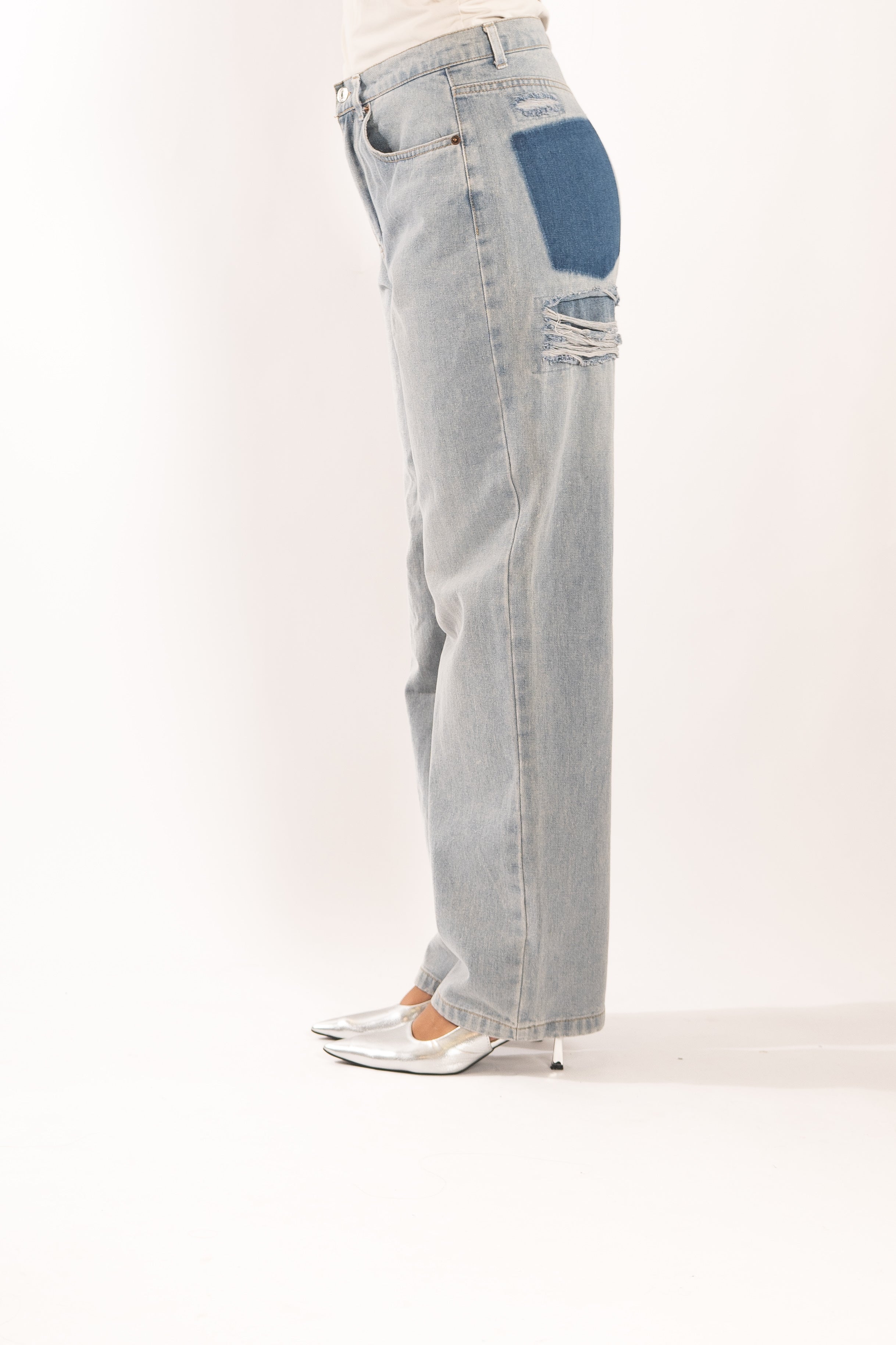 Zara Licht Blauw Zak jeans