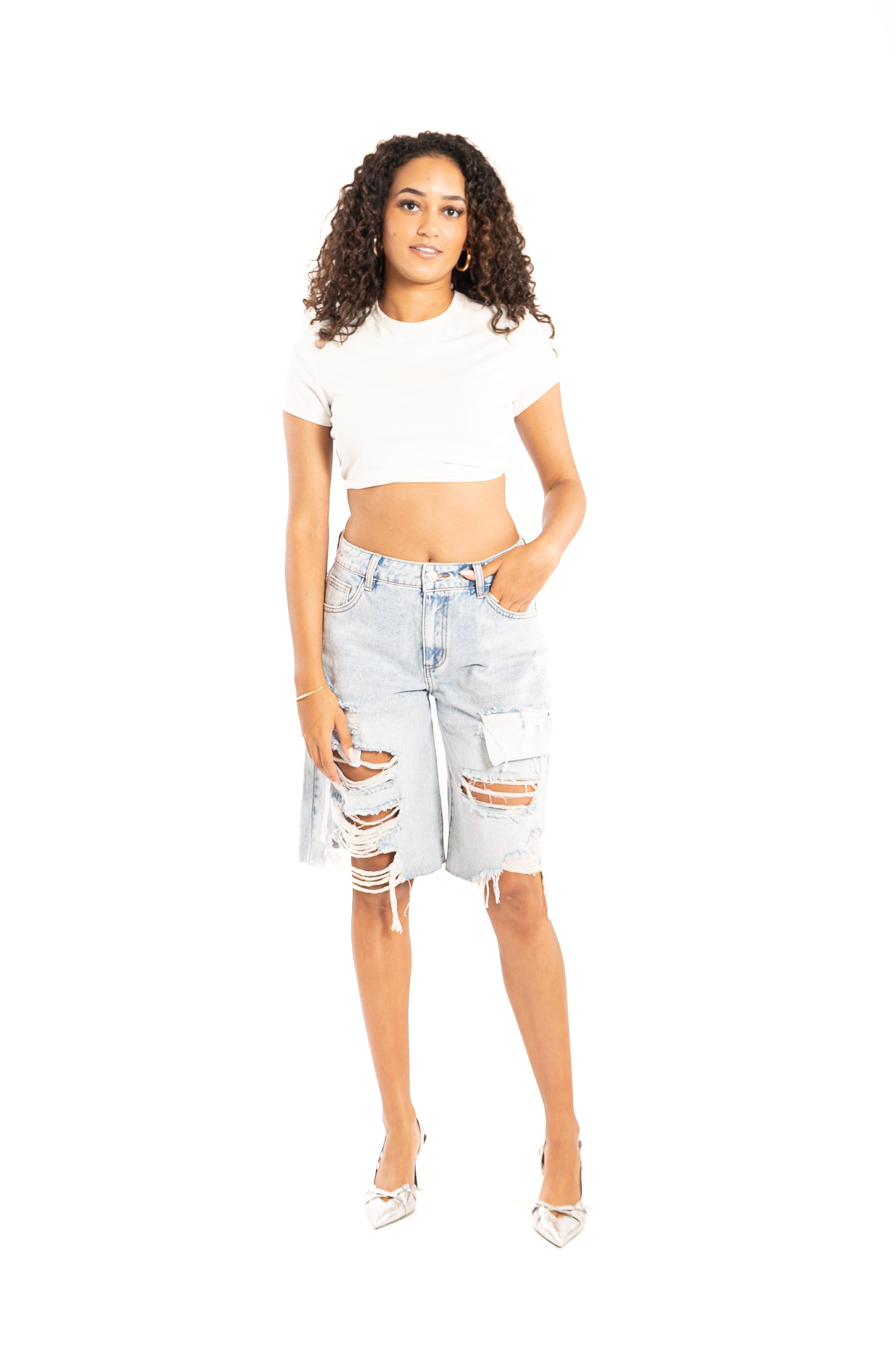 Zara Ripped Bermuda