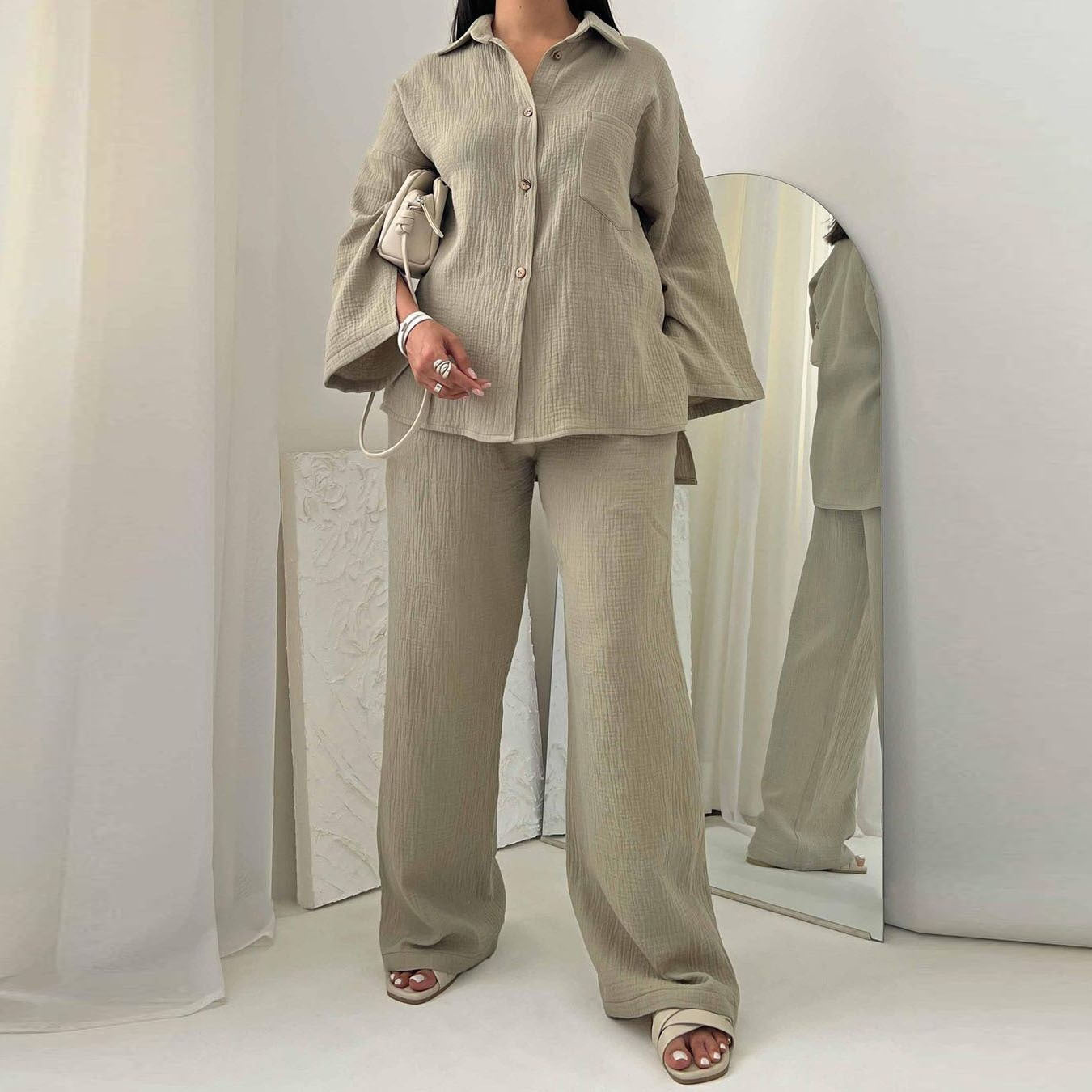 Rafaela - Wijde Pijpen Broek Set