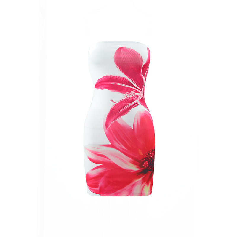 Maëva ™ | Tube bloemenprint  korte jurk