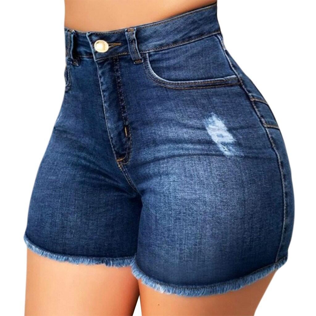 Noemah™ | Slim Fit Ripped  Denim Shorts