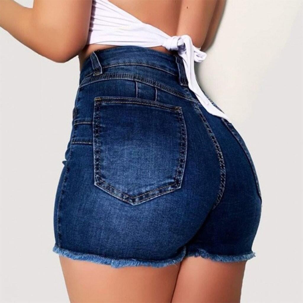 Noemah™ | Slim Fit Ripped  Denim Shorts