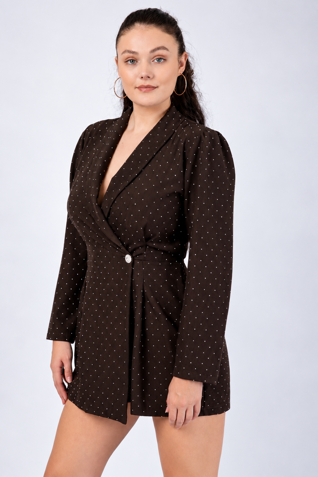 Playsuit Strass Bruin