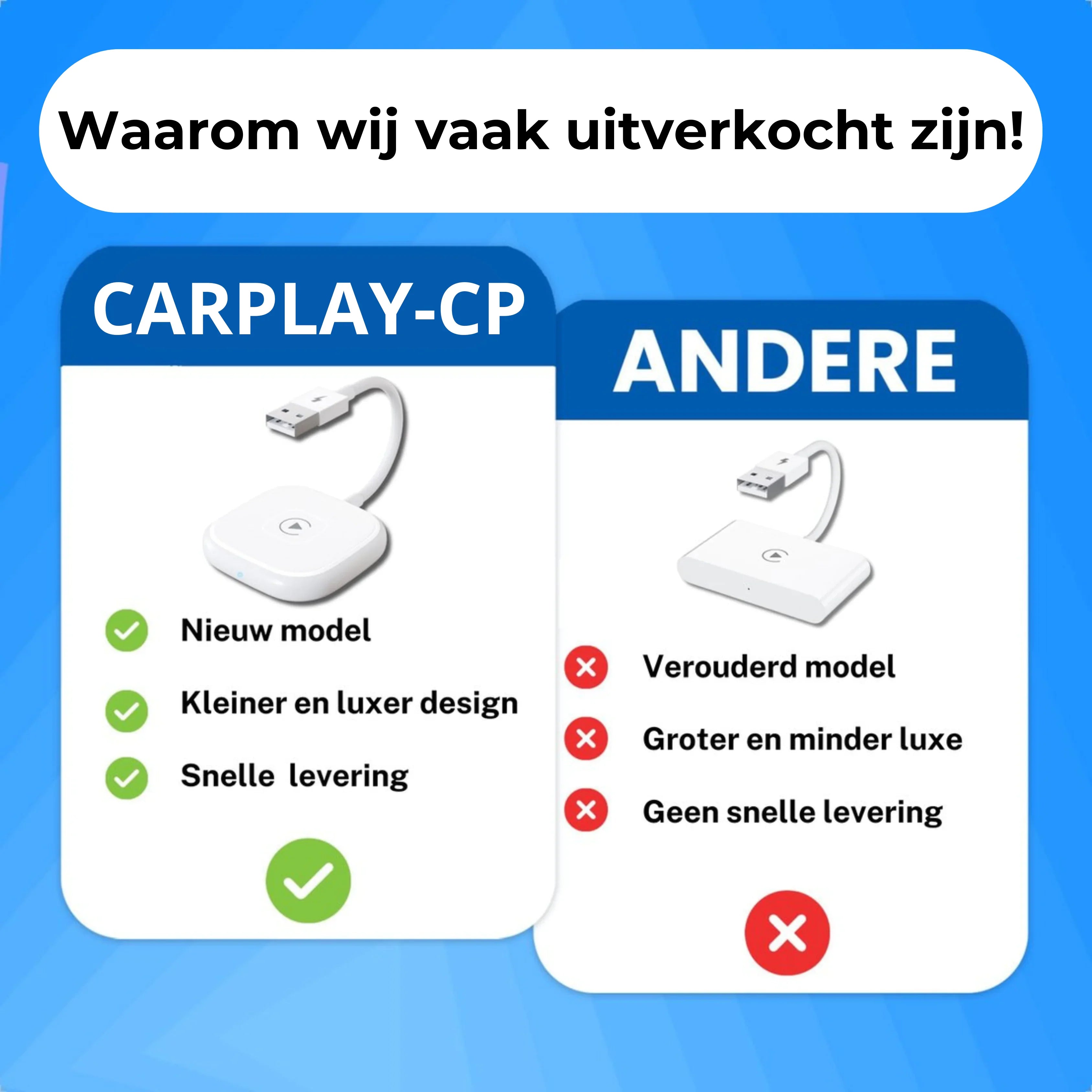 AppleCar Kabel™ | Naadloze CarPlay voor Onderweg