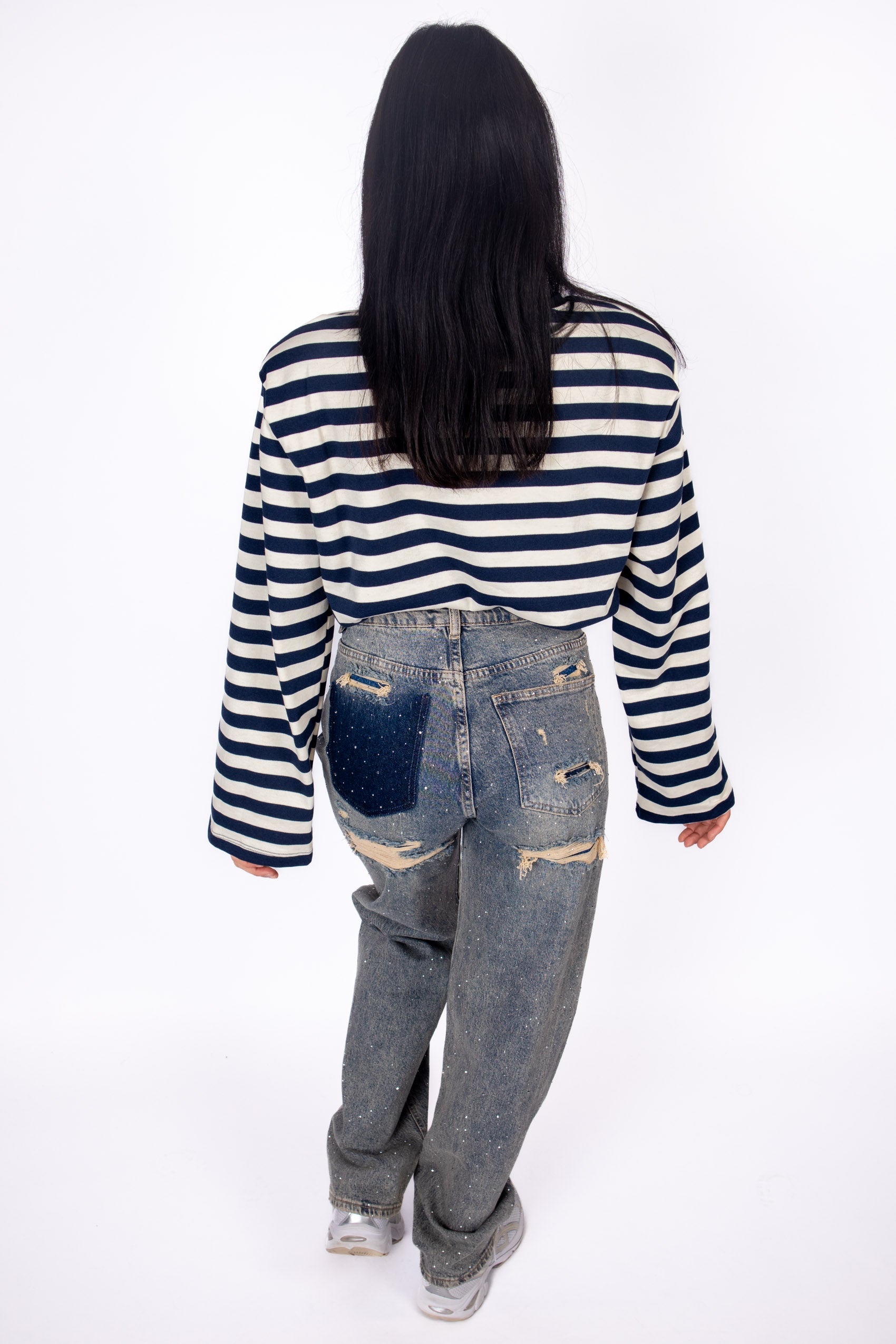 Séréna Stripe Top - Navy