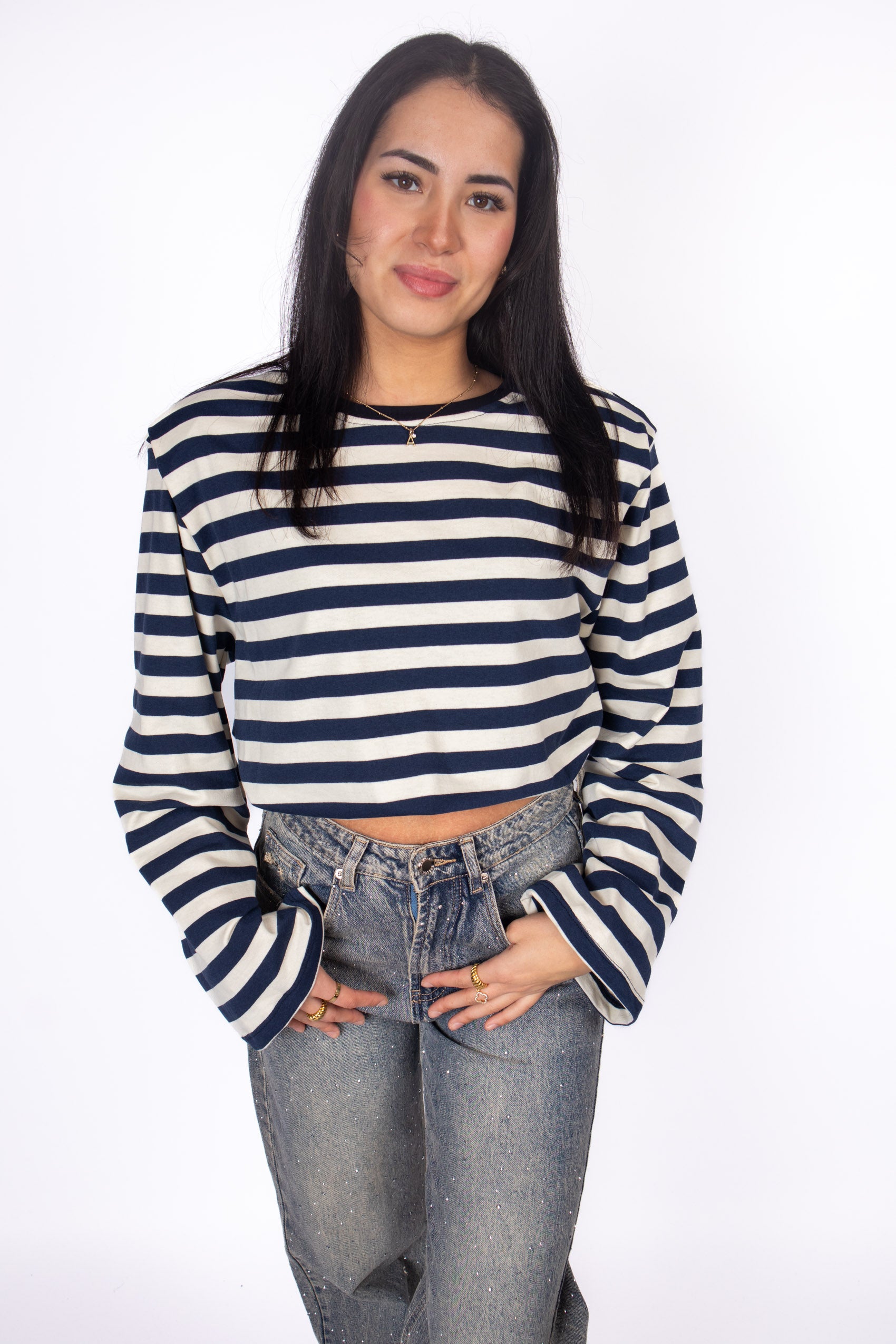 Séréna Stripe Top - Navy