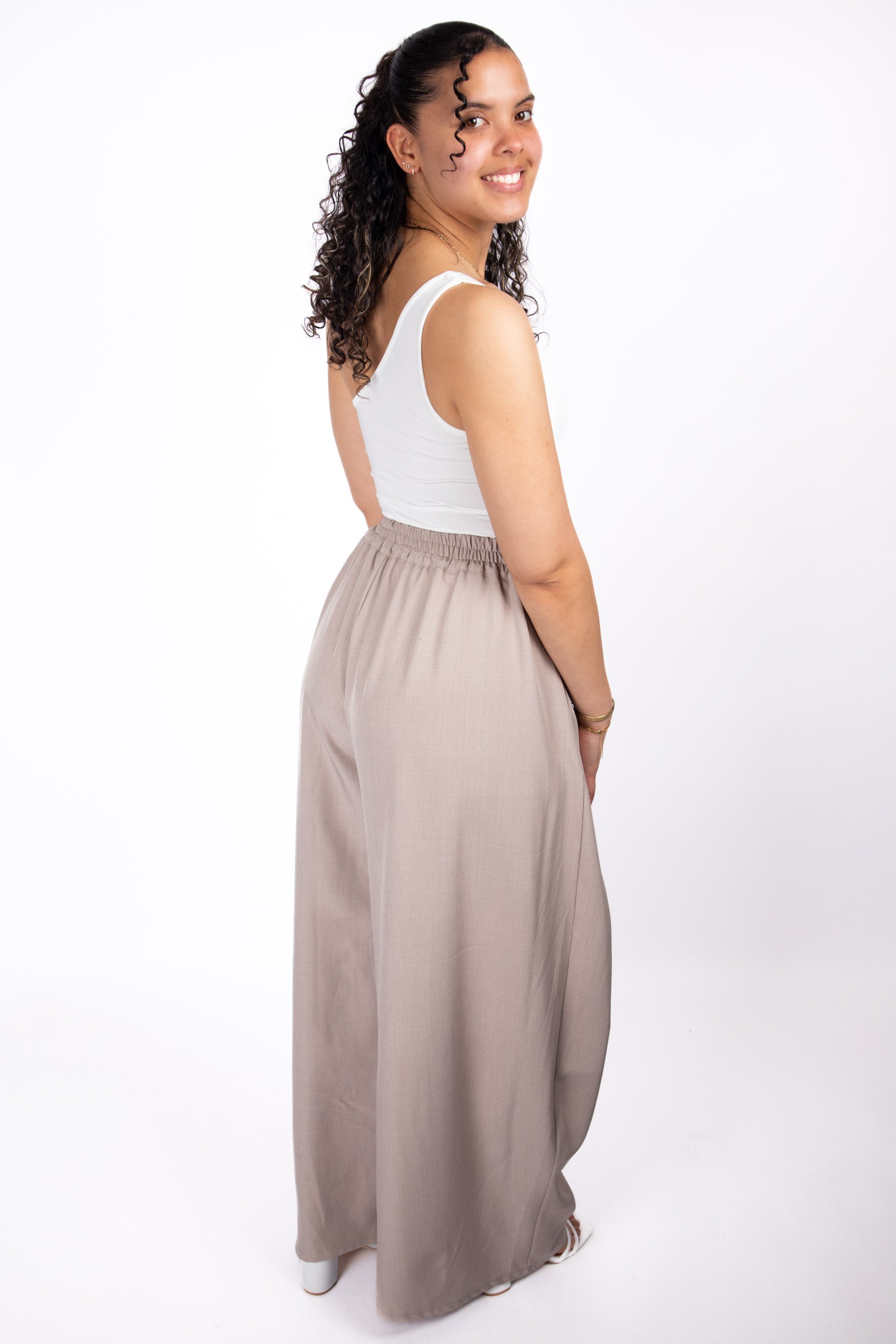 Draped Trousers – Beige