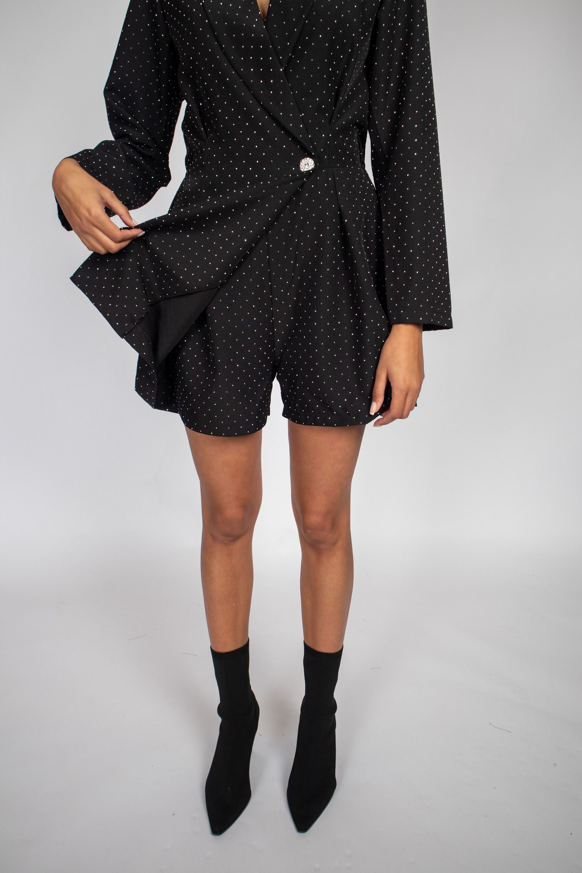 Playsuit Strass Zwart