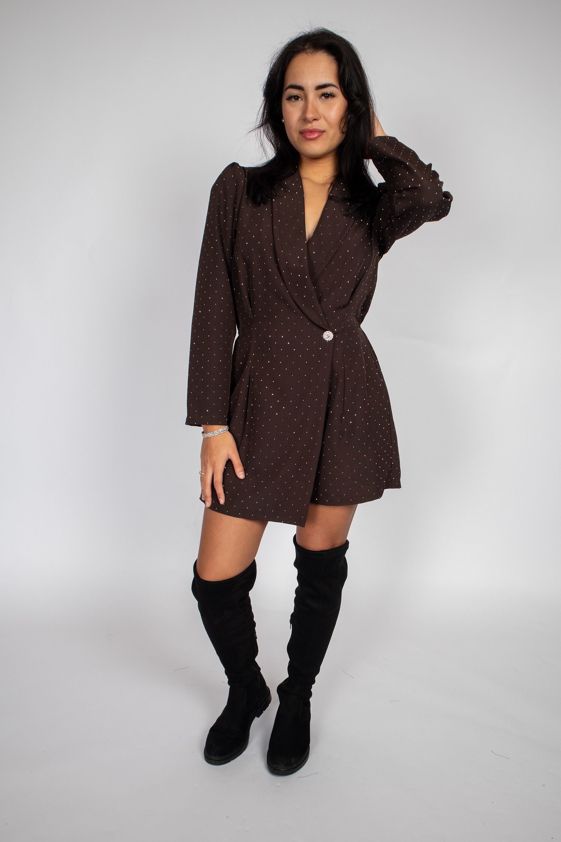 Playsuit Strass Bruin