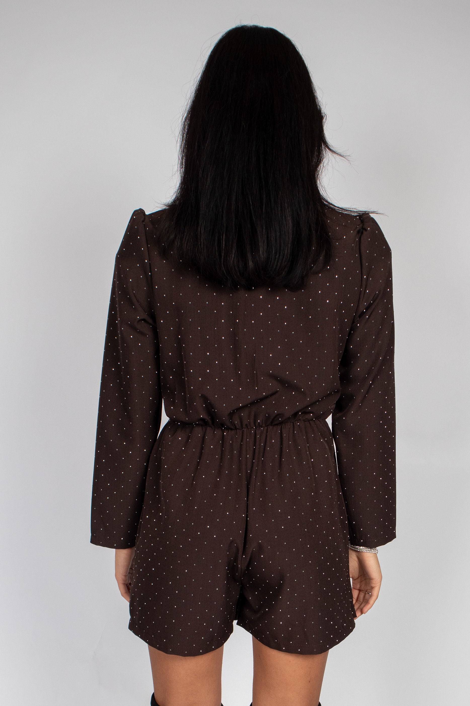 Playsuit Strass Bruin